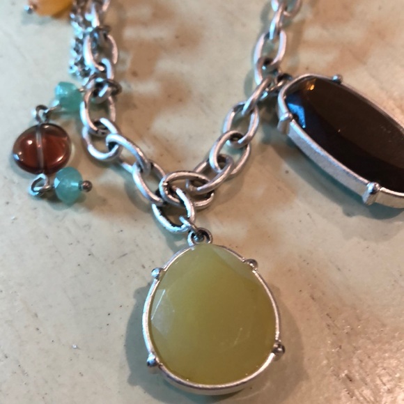 Lia sophia long silver multicolor necklace EUC - Picture 3 of 9